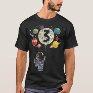 3 Years Old Birthday Boy Astronaut 3rd Birthday T-Shirt