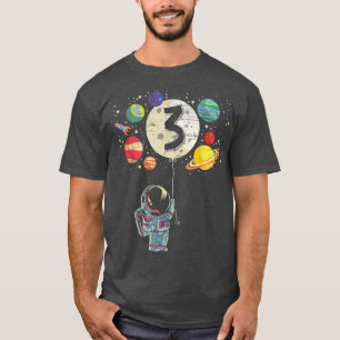 3 Years Old Birthday Boy Gifts Astronaut 3rd Birth T-Shirt
