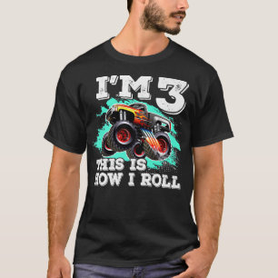 3 Years Old Birthday Boys Monster Truck This is Ho T-Shirt