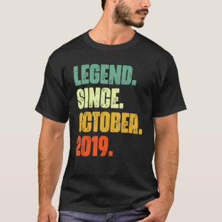 3 Years Old  Legend Since October 2019 3rd Birthda T-Shirt