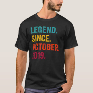 3 Years Old Legend Since October 2019 3rd Birthday T-Shirt