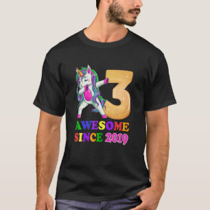 3 Years Old Unicorn Dabbing 3Th Birthday, Girl Uni T-Shirt
