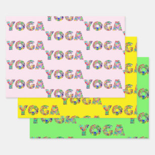 3 Yoga Wrapping Paper Original Watercolor Gift