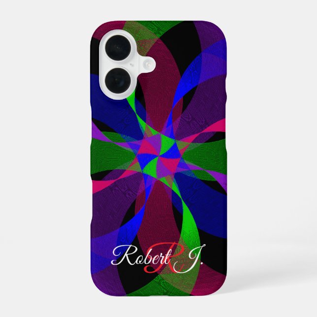 3D 2D Geometric Hybrid iPhone 16 Case (Back)