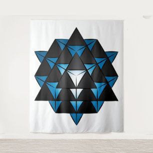 3D 64 Tetrahedron Grid Series V2 Tapestry
