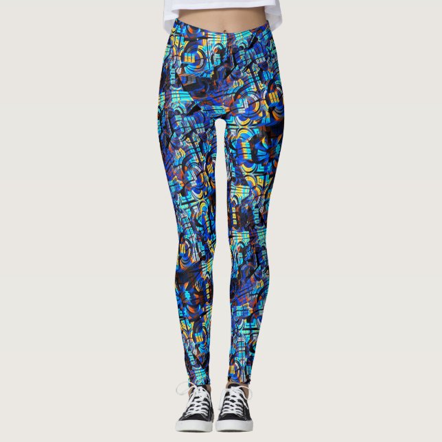 3D Abstract Art 23 Leggings (Front)