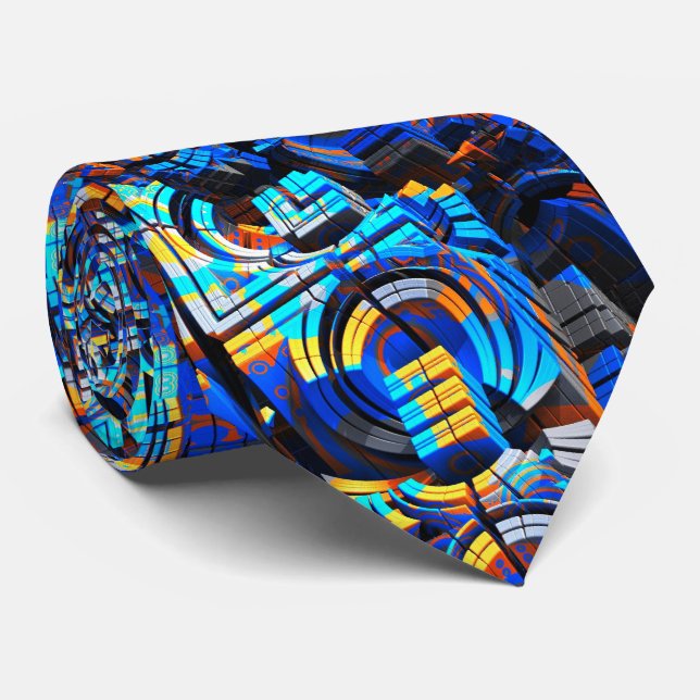 3D Abstract Art 23 Tie (Rolled)