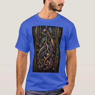 3D Abstract Calligraphy with Precious Gemstones T-Shirt