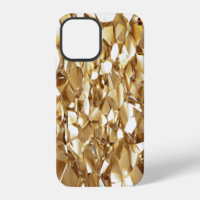 3D abstract crystal gold texture. iPhone Case (Back)