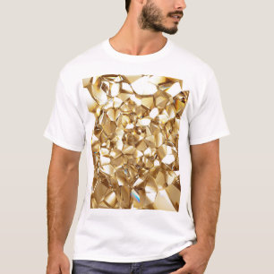 3D abstract crystal gold texture. T-Shirt