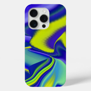 3D Abstract in green blue purple iPhone 15 Pro Case
