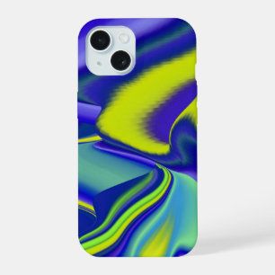 3D Abstract in green blue purple iPhone 15 Case