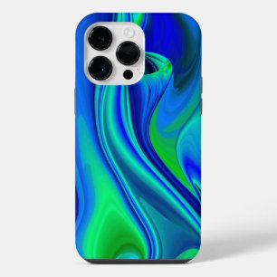 3D Abstract in green blue purple iPhone 14 Pro Max Case
