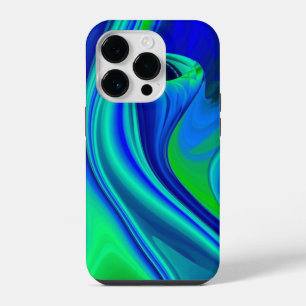 3D Abstract in green blue purple iPhone 14 Pro Case