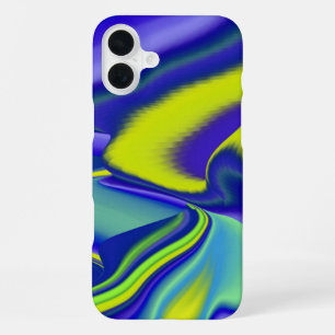 3D Abstract in green blue purple iPhone 16 Plus Case