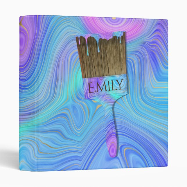 3D Abstract Paint Brush with Name Binder (Front/Spine)