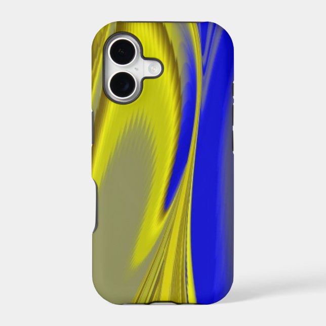 3D Abstract Rainbowart in Gold Yellow Blue (Back)