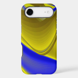 3D Abstract Rainbowart in Gold Yellow Blue