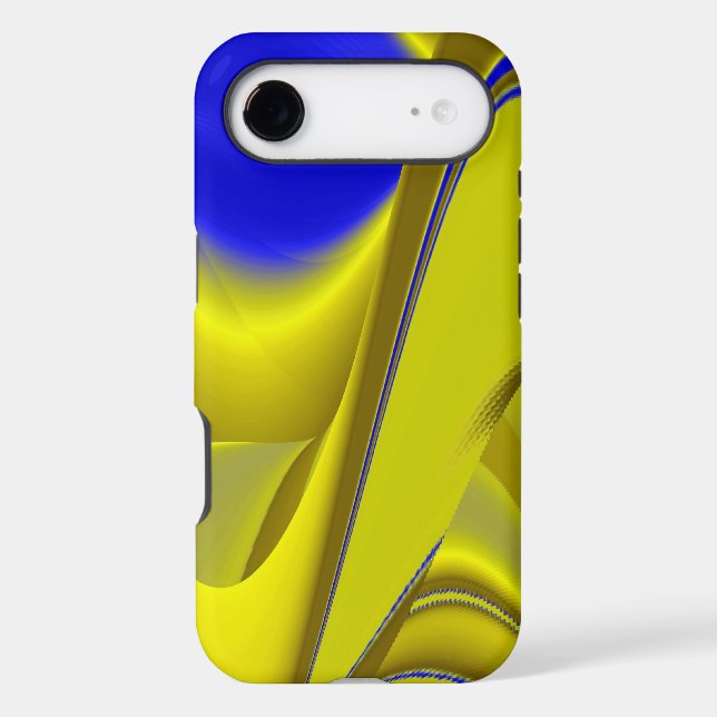 3D Abstract Rainbowart in Gold Yellow Blue (Back)