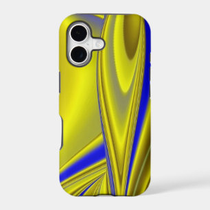 3D Abstract Rainbowart in Gold Yellow Blue