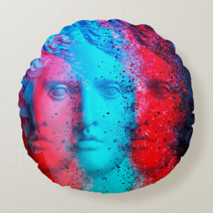 3d anaglyph effect. Covid-mutants. David Apollo. G Round Pillow