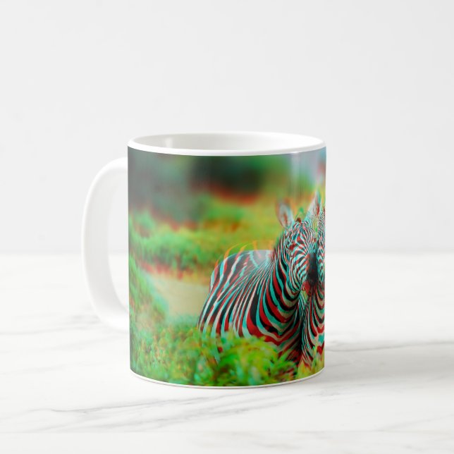 3D Anaglyph Pet Animal Zebra Photo Coffee Mug (Front Left)