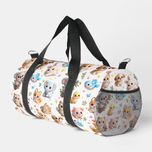 3d animal printed colourful duffle bag (Right Corner)