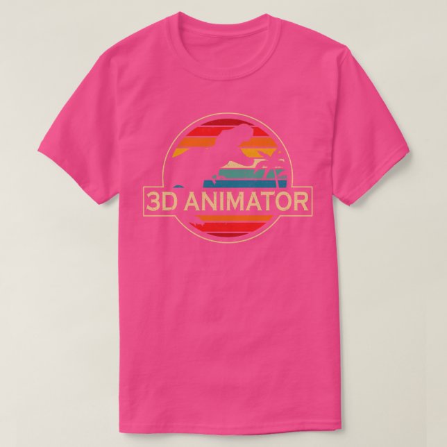 3D Animator Dinosaur T-Shirt (Design Front)