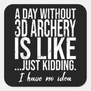 3D Archery funny sports gift Square Sticker