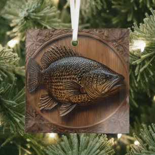 3D Australian Murray Cod Textured Print,  Glass Ornament