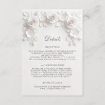 3D Baroque Roses Minimalist White