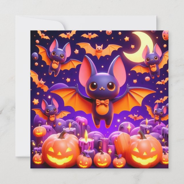 3D bats pumpkins halloween (Front)