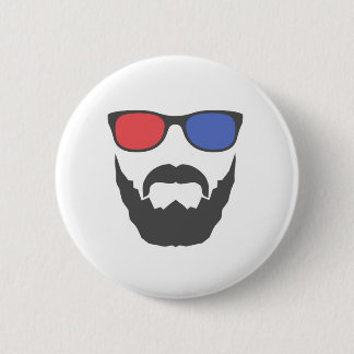 3D beard 2 Inch Round Button