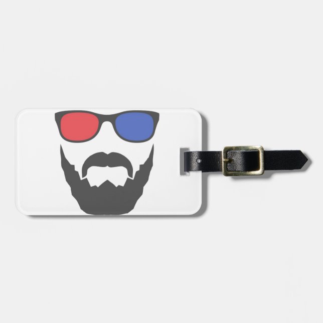 3D beard Luggage Tag (Front Horizontal)