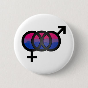 3D Bisexual Symbol 2 Inch Round Button