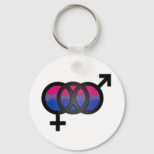 3D Bisexual Symbol Keychain