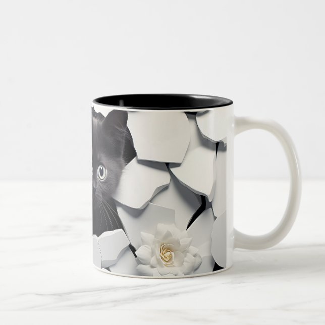 3D Black Cat Mug (Right)