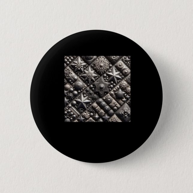 3d Black Pattern Sticker  2 Inch Round Button (Front)