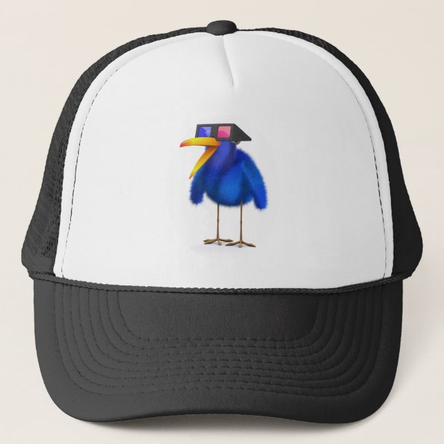 3d Blue Bird 3d Movie Trucker Hat (Front)