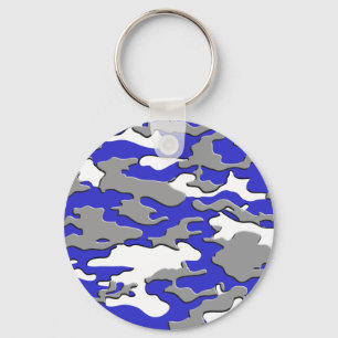 3d blue camo keychain