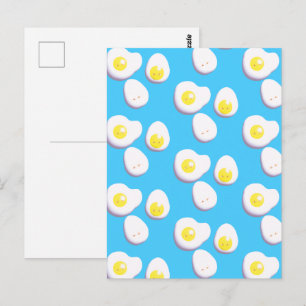 3D Boiled And Fried Eggs Postcard
