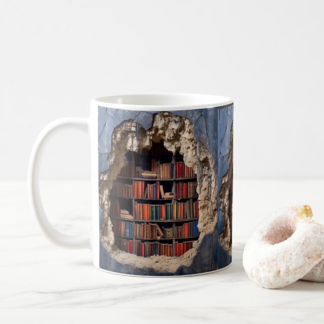 3D Bookshelf Mug (With Donut)