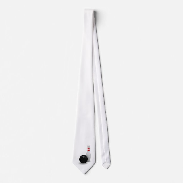 3D bowling pin and ball Tie (Front)
