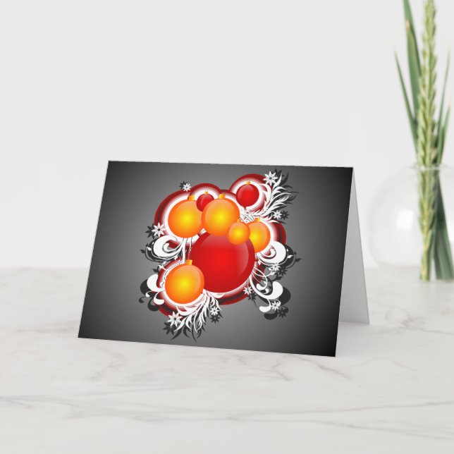 3D Brilliant Christmas Bulbs Card (Front)
