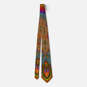 3D Brown, Blue and Yellow original design tie