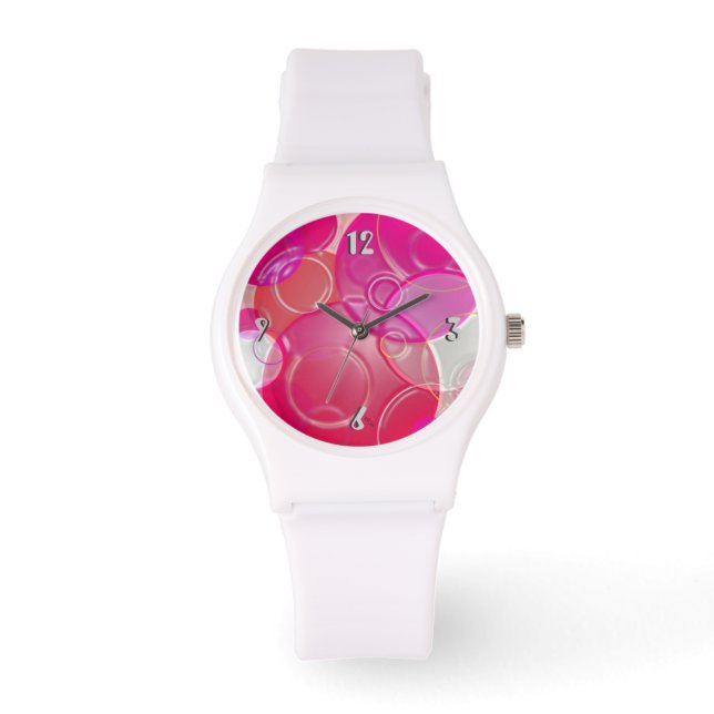 3D Bubbly Pink Watch (Front)