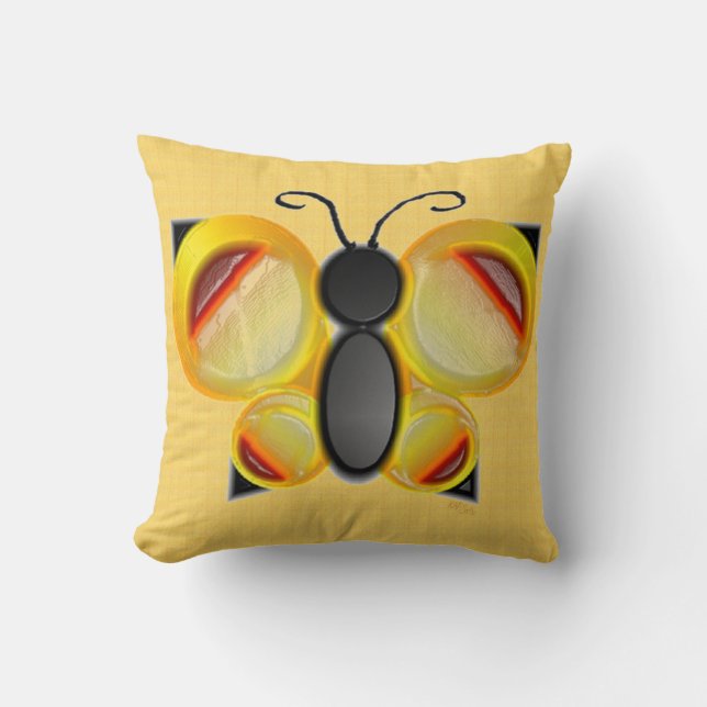 3D Butterfly Throw Pillow (Front)
