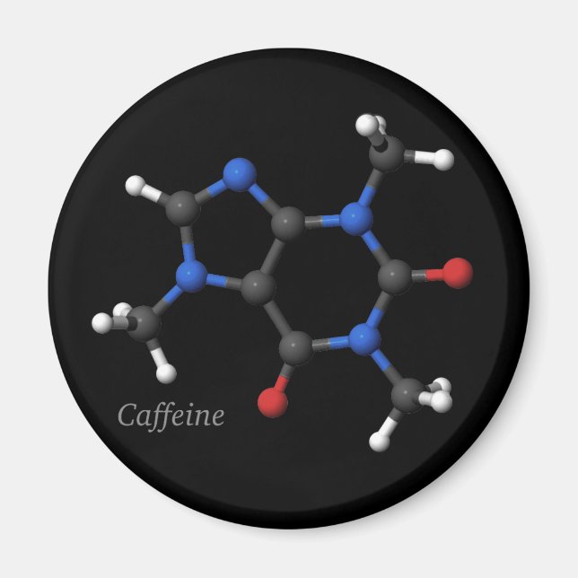 3D Caffeine Molecular Model Magnet (Front)