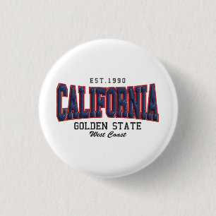 3D California  1 Inch Round Button