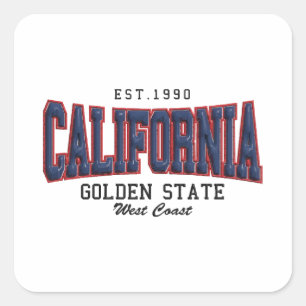 3D California  Square Sticker